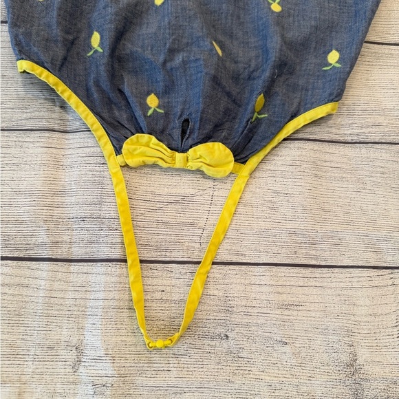 GYMBOREE Charming Kids Lemon Print Dress - Yellow & Blue/size 12 - Picture 10 of 10